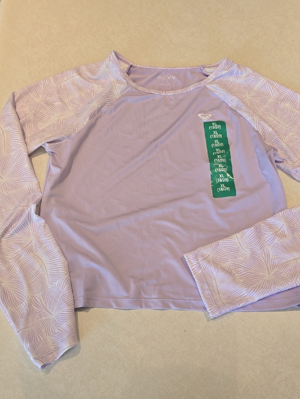 Roxy Girl Purple Long Sleeve Rash Guard Size XL 18/20